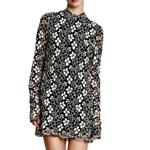 Anthropologie Dresses & Skirts - Tracy Reese Long-Sleeve Mock Neck Lace Mini Dress